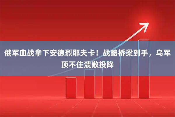 俄军血战拿下安德烈耶夫卡！战略桥梁到手，乌军顶不住溃散投降